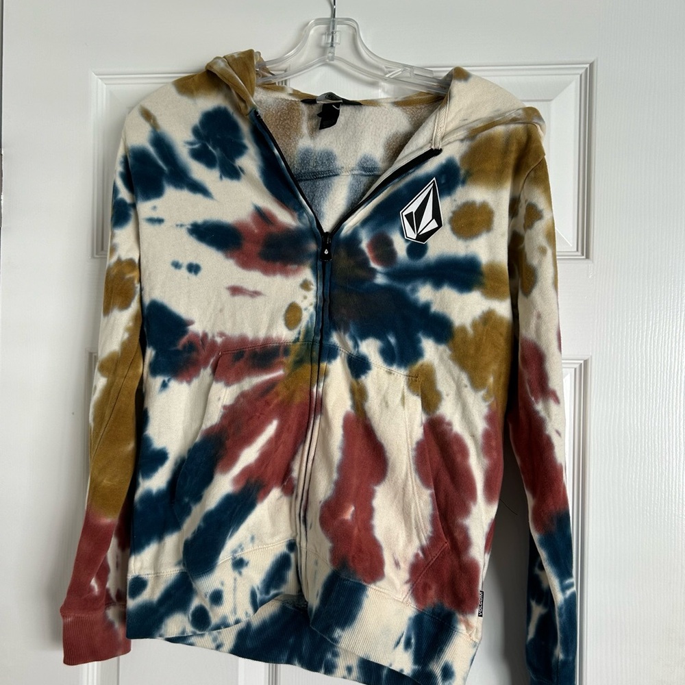 Boys Volcolm Tie-Dye Zipped Hoodie Sweatshirt -Sz M (10)